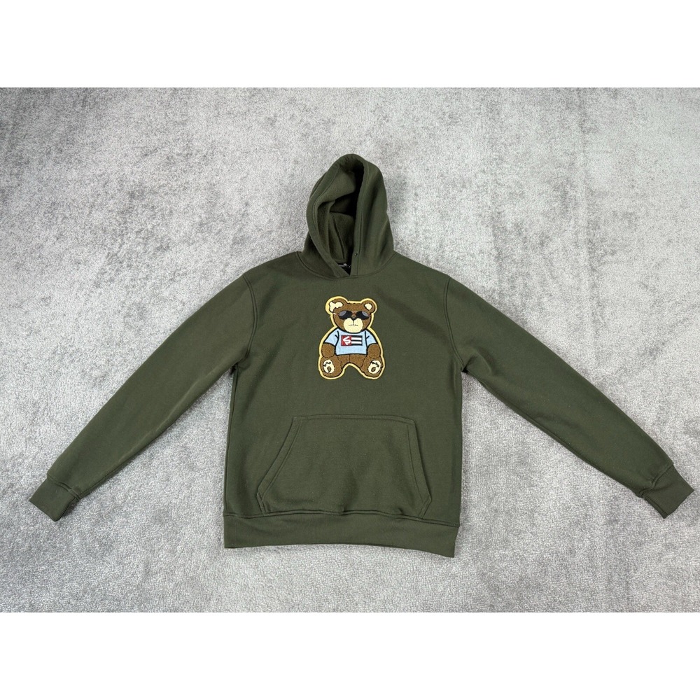 Southpole Hoodie Mens Large Green Teddy Bear Hip Hop Street Designer Logo Y2k